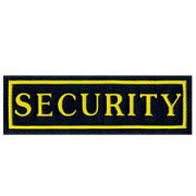 Нашивка на грудь SECURITY  желтый шрифт пластик